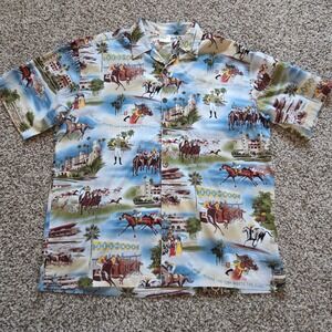 Del Mar Thoroughbred Club Horse Racing Shirt Mens XL Hoffman California Fabrics